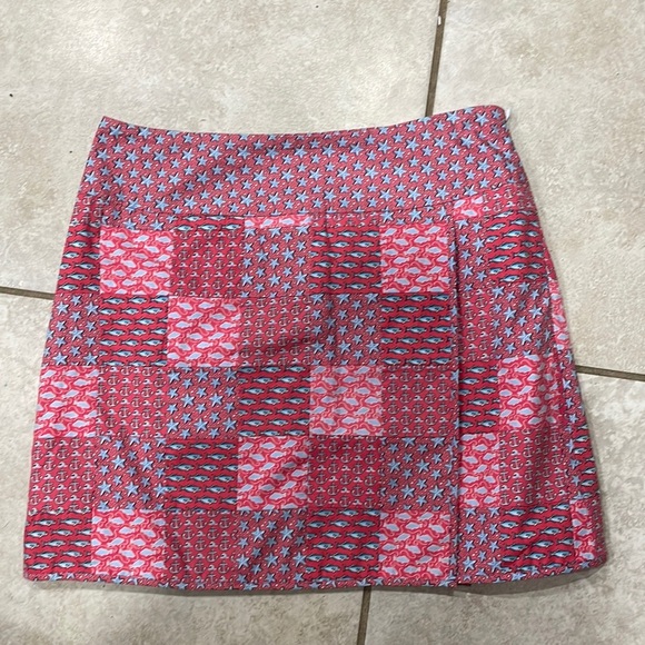 Vineyard Vines Pink Patchwork Faux Wrap Skirt 4 - Picture 1 of 5